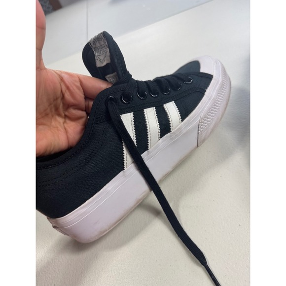 Adidas Nizza Platform Shoes Black White Canvas Sneakers Women's US 10 Trending - Picture 9 of 10